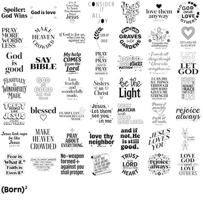 100PCS Clear Christian Positive Stickers, Bible Study Stickers - style: Antique