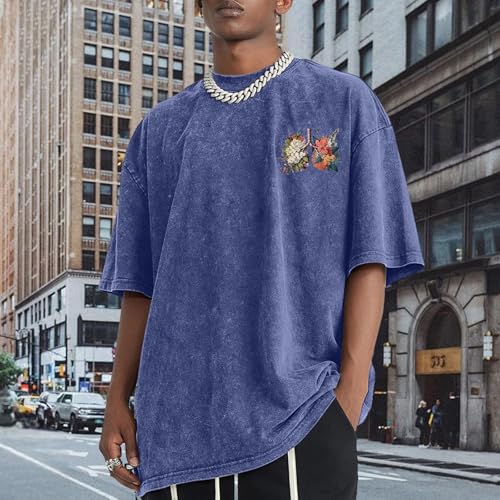 Christian Jesus Shirts for Men Faith God YHWH Shirt Bible Verse Religious Tshirts Oversized Graphic Vintage T-Shirts - color: Blue, size: Small