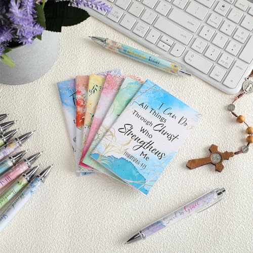 Colarr 24 Pcs Christian Women Gifts Bible Pens Notebooks, Flower - style: Flower