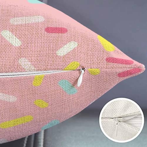 Smooffly Geometric Throw Pillow Cover Pink Decorative Donut Glaze Confetti Throw Pillow Case Farmhouse Oblong Rectangle Cushion Case Home Decor for Sofa Bedroom Livingroom 12 x 20 inch Pillowcase - color: Md034