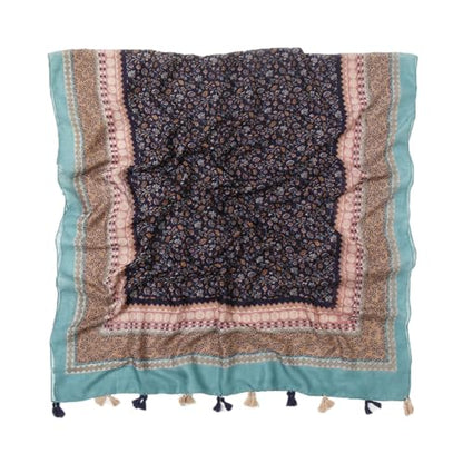 Yeieeo Boho Scarf for Women Lightweight Floral Printed Scarf Fall Winter Fashion Fringed Shawl - color: Floral 10