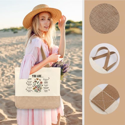 Tote Bag, Gifts for Women Friends Girlfriend Coworker Wife Mom Reusable Tote Bags Birthday Thank You Gift - color: You Are
