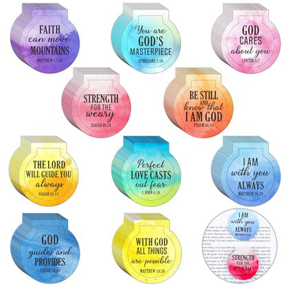 AmazingSpark 100 Pcs Magnetic Bookmarks Bulk Bible Verse Magnet Book Marker Clips Christian Reading Awards for Religious Gifts Students Book Lover Office Classroom - style: Watercolor