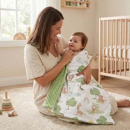 Fleece Baby Blankets for Girls & Boys, Infant Toddler Blanket - color: Green Animals