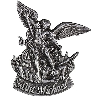 Saint Michael Auto Visor Clip, Car Accessory Gift for Police Officers, New Drivers and Catholics, by Cathedral Art - color: St. Michael