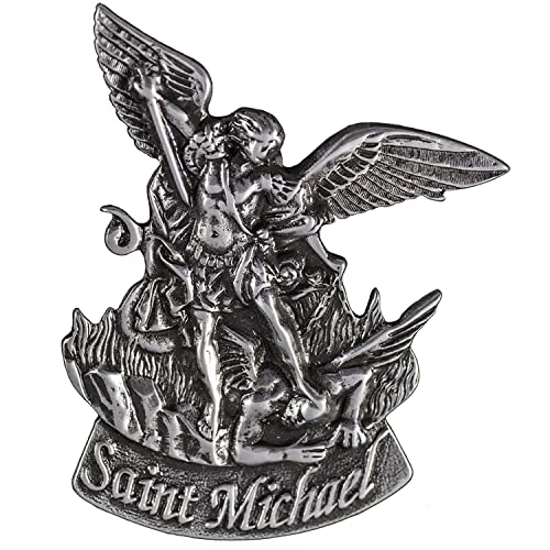 Saint Michael Auto Visor Clip, Car Accessory Gift for Police Officers, New Drivers and Catholics, by Cathedral Art - color: St. Michael