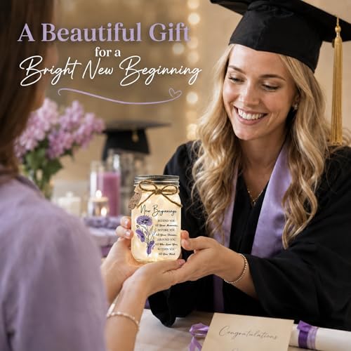 SOLMAY New Beginnings Gifts for Women, New Job Gifts for Women Keepsake Jar - color: Mason New Beginnings