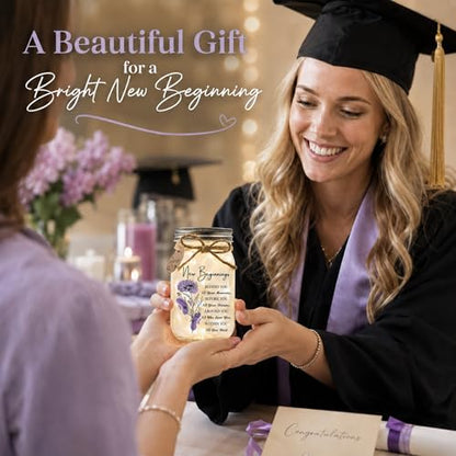 SOLMAY New Beginnings Gifts for Women, New Job Gifts for Women Keepsake Jar - color: Mason New Beginnings