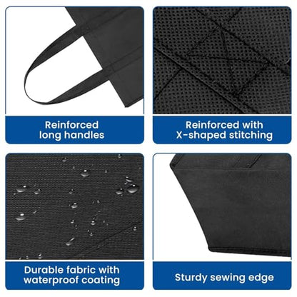 Reusable Grocery Shopping Bags 10 Pack Large Foldable Tote Bags Bulk - color: Black