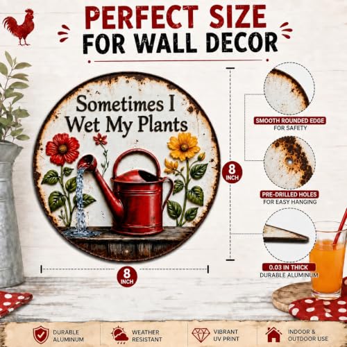 Garden Gifts Sometimes I Wet My Plants Tin Sign - color: Garden Plants