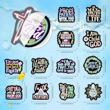 50 Pcs Jesus Christian Bible Stickers for Kids, Neon Christ Faith Vinyl Waterproof Water Bottle Laptop Decals, Teens Adults Religious Christianity Christmas Easter Thanksgiving - color: Bible-pvc-163kshr