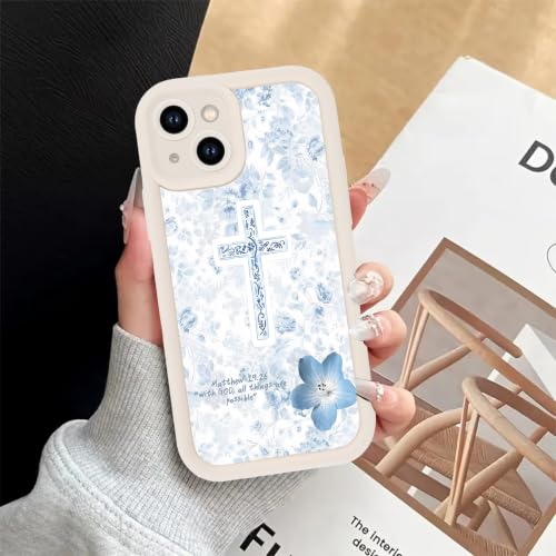 Christian Bible Verses Cross Phone Case for iPhone 14 Case - color: Christian flowers