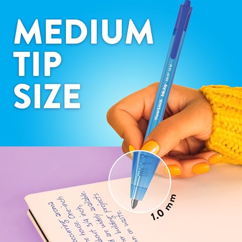 Paper Mate InkJoy 100RT Ballpoint Pens, Medium Point (1.0mm), Black & Blue Ink, 72 Count - Bulk Pack for School, Home, Office, College, Note-Taking - size: 72 Count