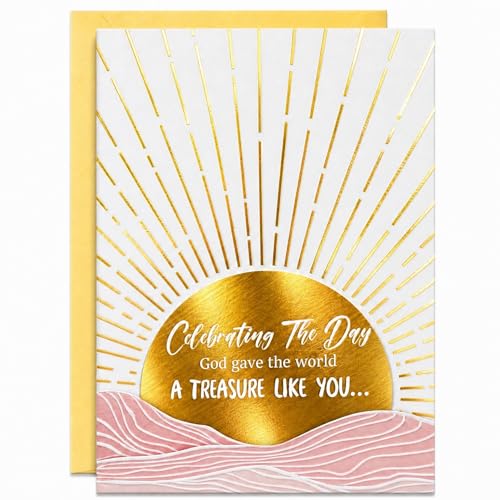 Religious Happy Birthday Card for Men Women Family Friends - color: Celebrating The Day