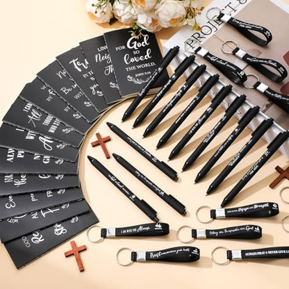 Sayglossy 72 Pcs Christian Bible Gifts Set Bulk Religious Gifts, Black - color: Black