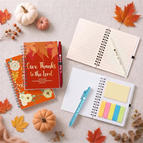Fall Notebooks with Pens Bulk, 24 Sets, 5.5 x 4.7 Inch, Flower - color: Fall Flowers Religion