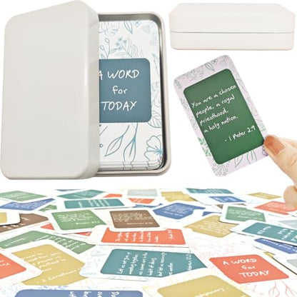 MOBU- Prayer Cards 70 Unique Bible Verse Cards with Portable Storage Box