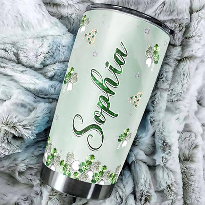 Dorris Personalized St Patricks Day Tumbler with Lid 20oz 30oz Stainless Steel Insulated Cups Travel Coffee Mug Customized Green Gifts for Women Christian - color: Patrick 1