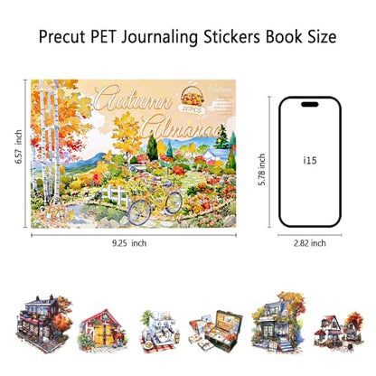 Autumn Landscape PET Sticker Book, Diecut Stickers for Journaling - color: A Thin Book of Light