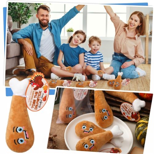 Silipull 18 Pcs 4" Thanksgiving Turkey Plush Toss Game Stuffed Turkey Toy - style: Thanksgiving Toss Turkey Leg