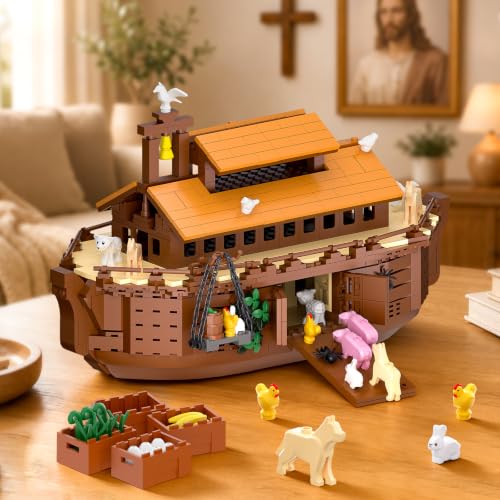 BUILDIFY Noah's Ark Boat Blocks Set, Bible Story Noah's Ark Model Kit