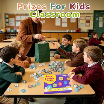 52 Pcs Back to School Fidget Spinners Bulk Party Favors Classroom Prizes - color: Tl-sa-3-brown
