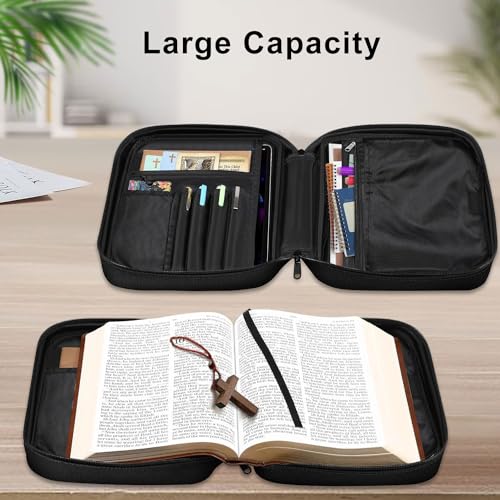 Bible Cover for Women Kids, Bible Carrying Case Church Bag Bible Protective with Zippered Back Pocket, Gift for Adults Lady Women Men, Fire Skull - color: Fire Skull