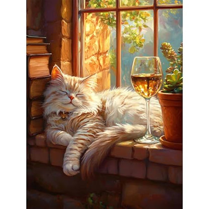 Diamond Art Kits for Adults, Cozy Cat Diamond Painting Kit, 12x16 Inch - color: CYDP1P06