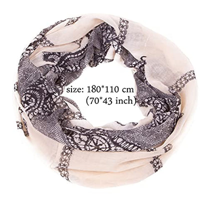 Fashion Lightweight Scarfs For Women Floral Print Many Style - color: 1207-infinity Floral