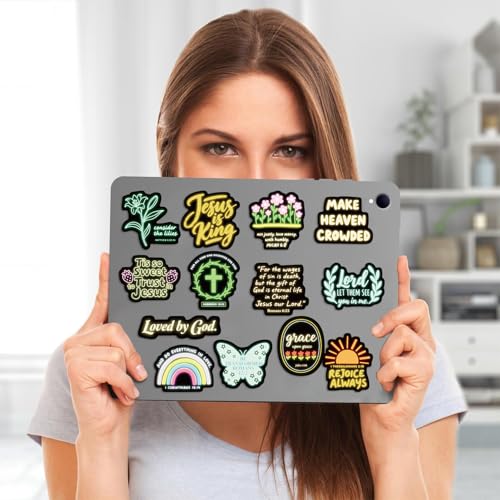 100 Pcs Christian Bible Stickers Neon Jesus Faith Sticker Bible Verse Stickers Scripture Vinyl Waterproof Water Bottle Laptop Decals
