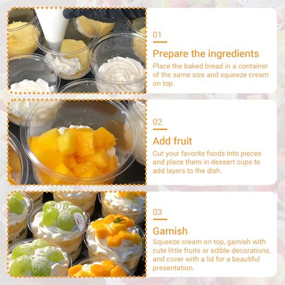 Jnnzzggu 100Pcs Disposable Plastic Cups,8Oz Parfait Cups with Dome Hole Lids,Disposable Snack Bowls for Cake,Fruit,Parfait,Pudding,Jello Shot,Coffee,Ice Cream - size: 100pcs 8oz