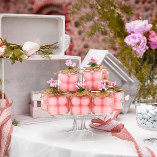 MTLEE 30 Sets Mini Bubble Candles Party Favors DIY Gift Set,Pink - color: Pink