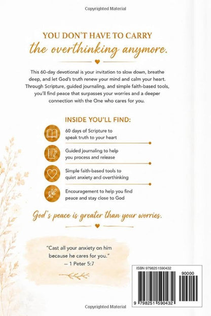 Devotional for Overthinking Women: 60 Days of Scripture, Guided Journaling, and Simple Tools to Quiet Anxiety and Find Lasting Peace in 10 Minutes a Day (Faith Over Anxiety Series)
