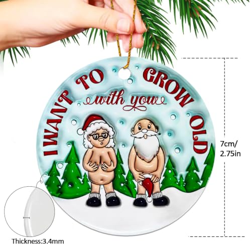 Couples Christmas Ornament, Unique Funny Christmas Ornaments, Couples Gifts - color: Old Couple