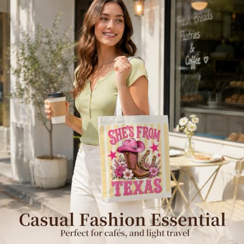 Western Cowgirl Canvas Tote Bag Cowgirl Gifts - color: Western Cowboy Theme 6
