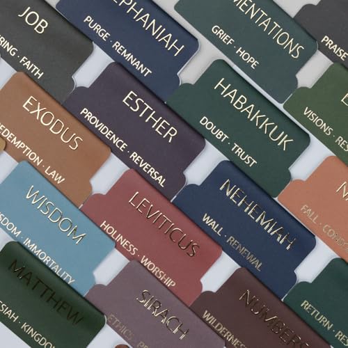 UPAFEXXI-Bible Tabs with Book Summaries, 3D Gold Foil Embossed Lettering - color: Boho2