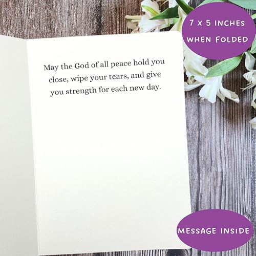 Religious Sympathy Card for Loss of Loved One with Angel and Psalm 34:18 (5X7 Inch, Tasteful Message Inside) Spiritual My Condolences Cards for Bereavement - 1398