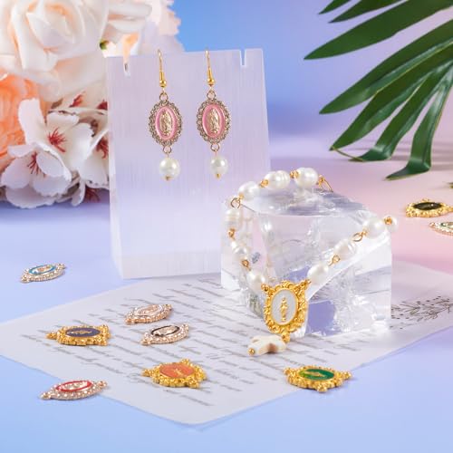 Elecrelive 24Pcs Virgin Mary Charms Crucifix Connection Rosary Centerpiece - color: Mixed Color, 12 Styles