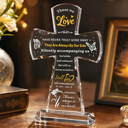 Ghtixsu Crystal Cross Memorial Gift, Sympathy Gifts for Loss of Loved One, Bereavement Remembrance Keepsake, Christian Condolence Gift for Loss of Mother Father, Religious Funeral Gift - color: Loss of a Loved One