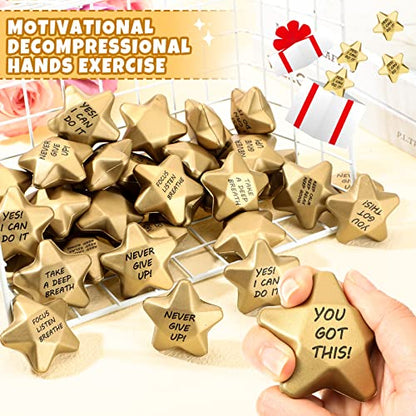 DEEKIN 72 Pcs Star Foam Relief Toys for Teens, Adults, Motivational Style - style: Motivational Style