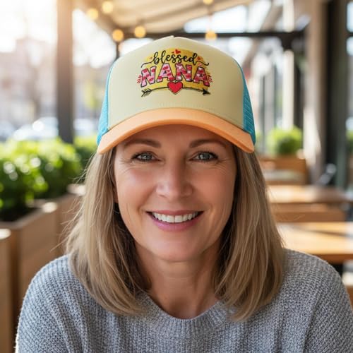 Embroidered Baseball Cap for Women - 2025 Trendy hat Adjustable Breathable Summer Beach Hat Christmas - color: Blessed Nana Grandma