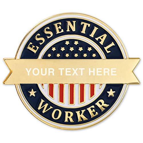 PinMart Essential Worker Employee Recognition Award Engravable Lapel Pin