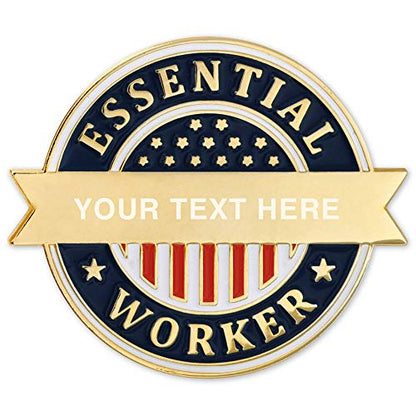 PinMart Essential Worker Employee Recognition Award Engravable Lapel Pin