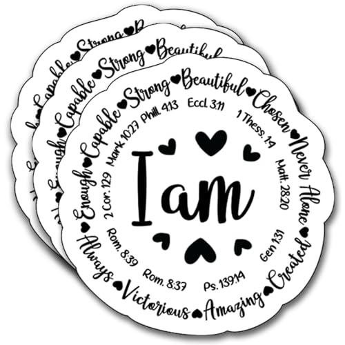 (3Pcs) I Am Inspiration Sticker, Christian Gifts Decorate Books Laptop Phone, Water Bottles Kindles Stickers, Tumbler Sticker Waterproof Vinyl Decorate 3" Inch - color: I Am Inspiration