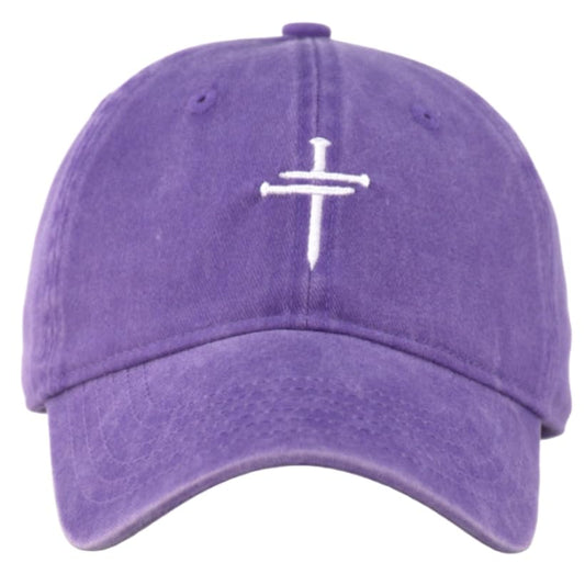 Christian Jesus Cross Vintage Hat Men Women Faith Baseball Hat Ideal Gift for Birthday Christmas Father's Mother's Day - color: Purple