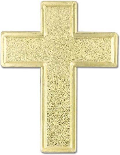 PinMart Christian Religious Lapel Pin - Cross, Faith & Church Accessories - color: Tradtitional Gold Cross, size: 1 Piece