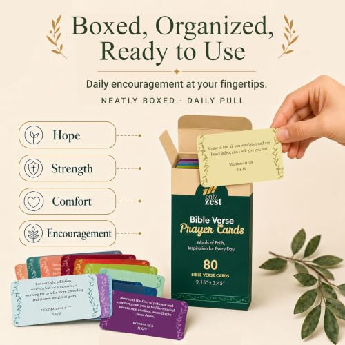 80 Unique Bible Verse Cards - Mini Scripture Cards for Women - color: Boho
