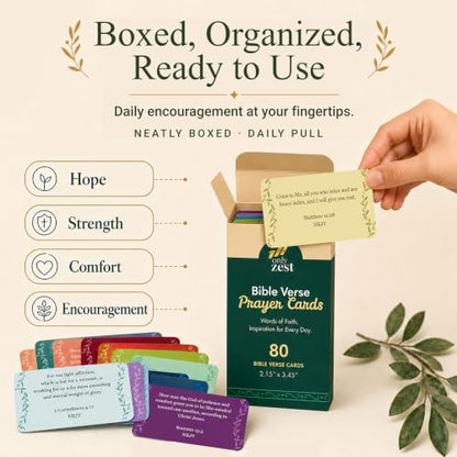 80 Unique Bible Verse Cards - Mini Scripture Cards for Women - color: Boho