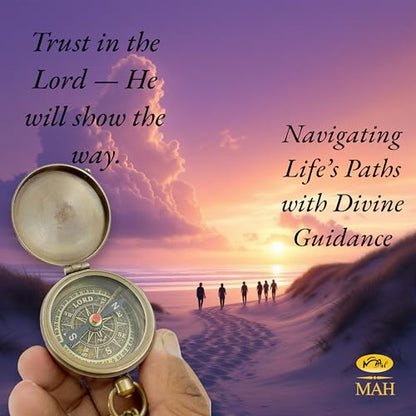 Handmade Religious Brass Compass Gift with Engraved & Embossed Faith Messages – Inspirational Christian Religious Gift Keepsake for Baptism, Confirmation, Christening, First Communion or Christmas - style: Trust in The Lord – Edition 1