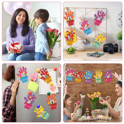 Sumind Mother's Day Craft Kit, 24 Sets DIY Handprint Craft Kit for Kids, Customizable Picture Frame, Art & Craft Supplies for Party Decor, Sunday School, Classroom Activities
